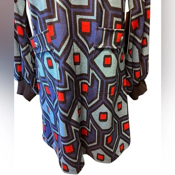 Tuckernuck Blue and Red Graphic Long Sleeve Blouse New with tag